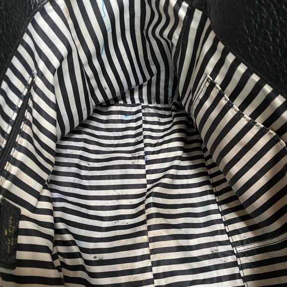 Black leather Kate Spade purse w/ gold hardware - Picture 8 of 10